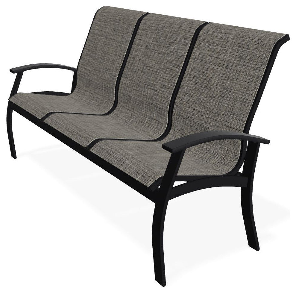 Belle Isle Sling 3-Seat Outdoor Sofa, Storm/Black