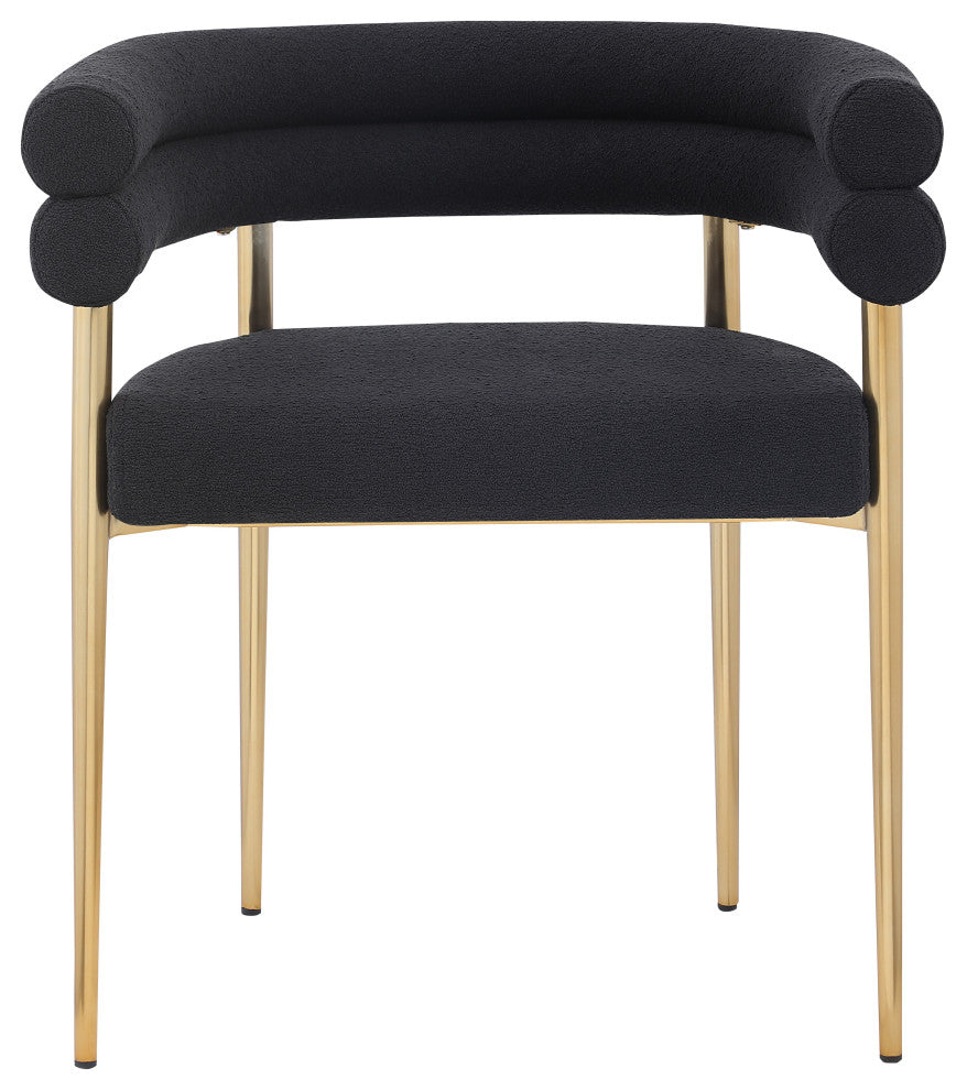 Brielle Boucle Fabric Upholstered  Dining Chair (Set of 2), Black