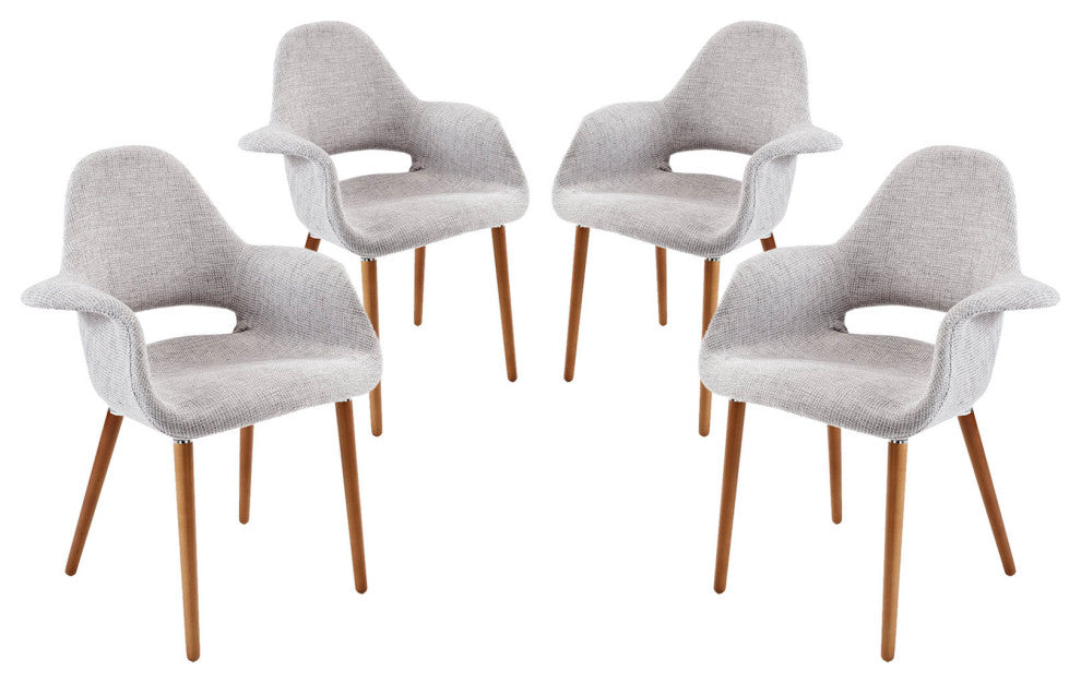 Modern Light Gray Aegis Dining Armchair Set of 4