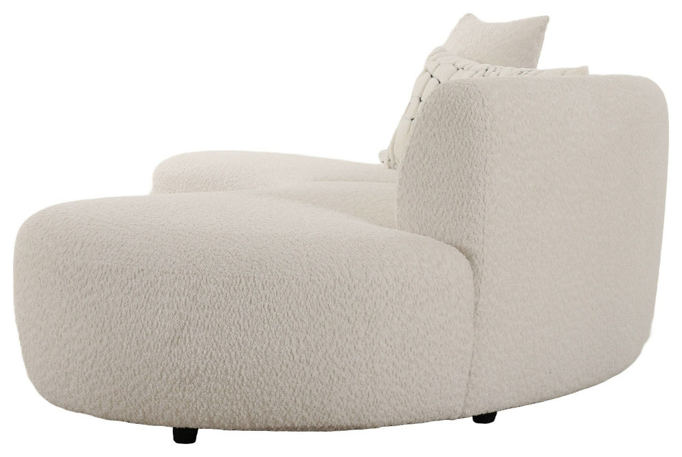 Divani Casa Weldon Modern Off-White Fabric Curved Sectional