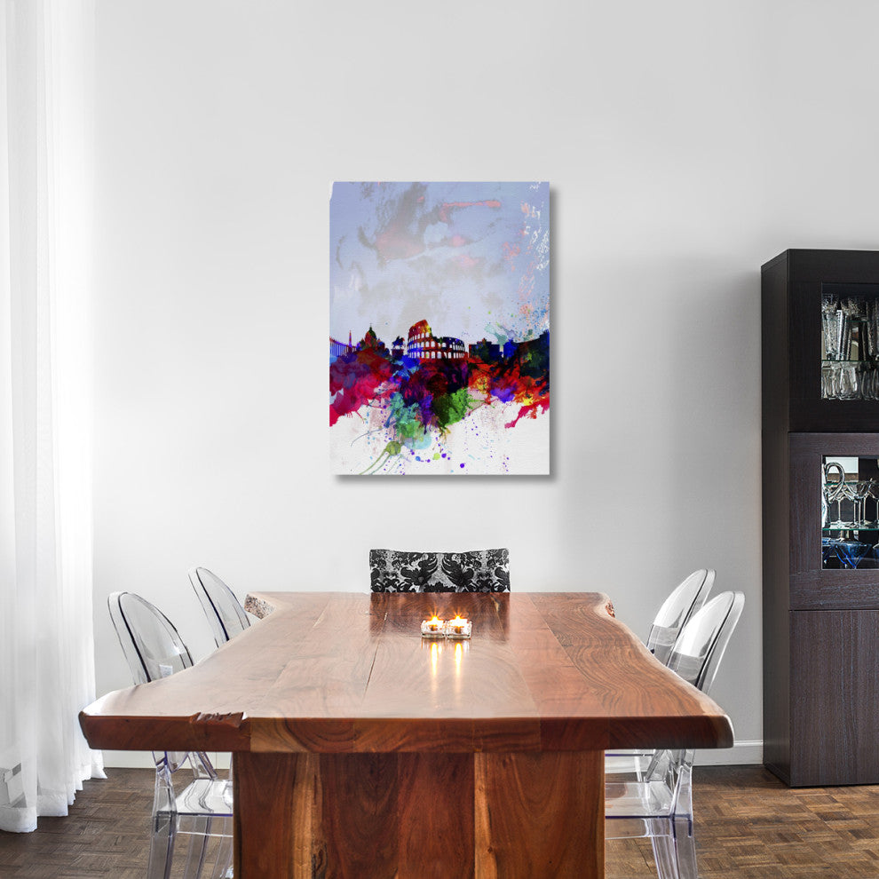 "Rome Watercolor Skyline" Fine Art Print