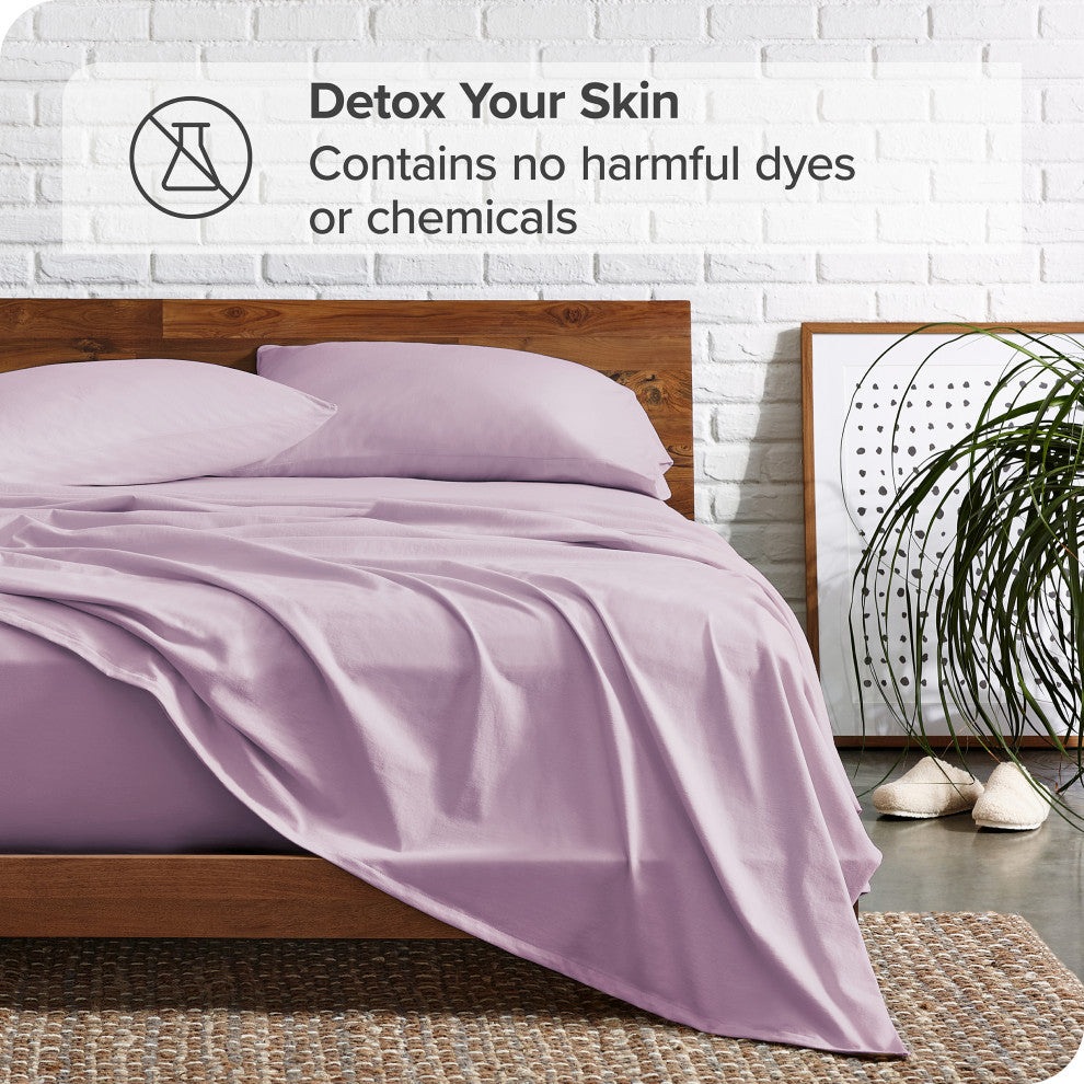 Bare Home 1800 Microfiber Sheet Set, Lavender, Split King