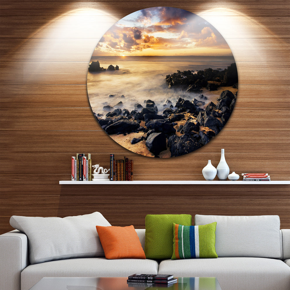 Beautiful Sunset At Philip Island, Round Wall Art Landscape, 36"