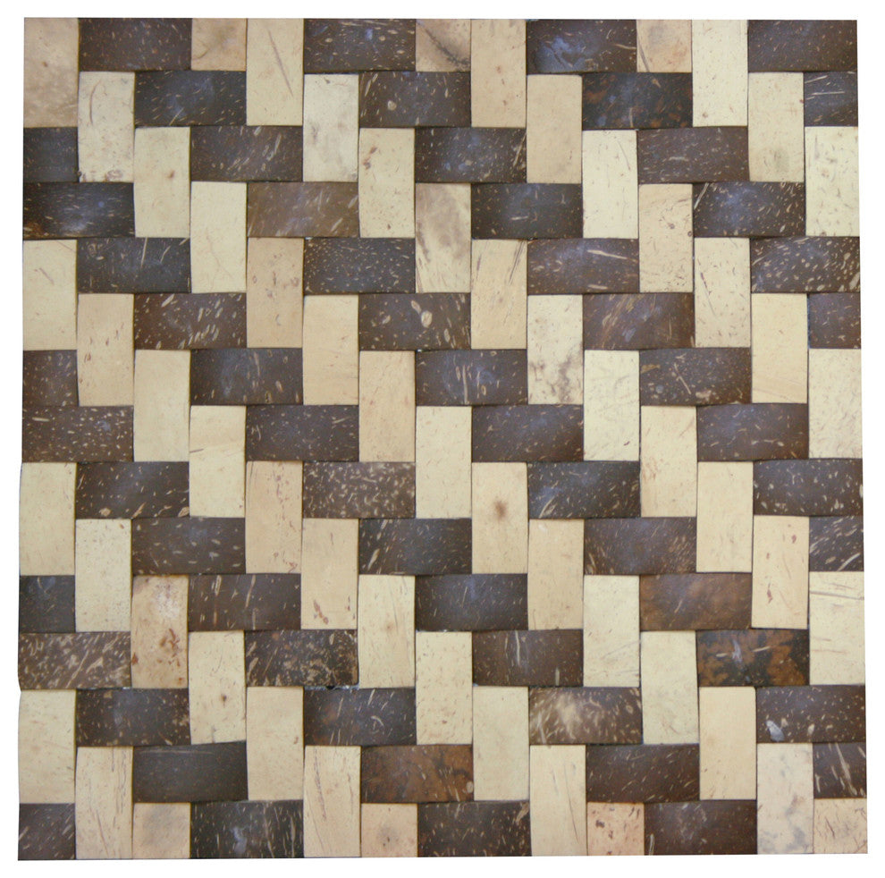 Legion Furniture 11.75"x11.75" Coconut Tile, Walnut and Cream