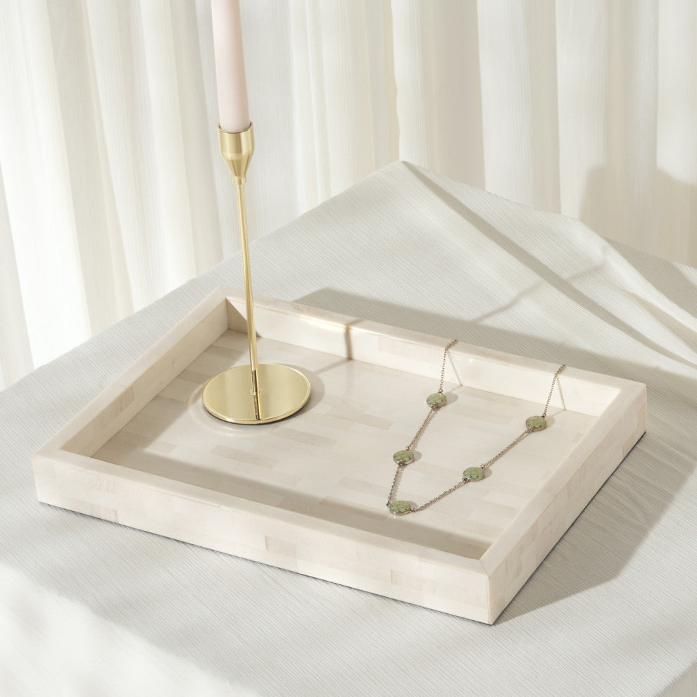 Safavieh Sabi Tray, Antique Ivory/Faux Bone
