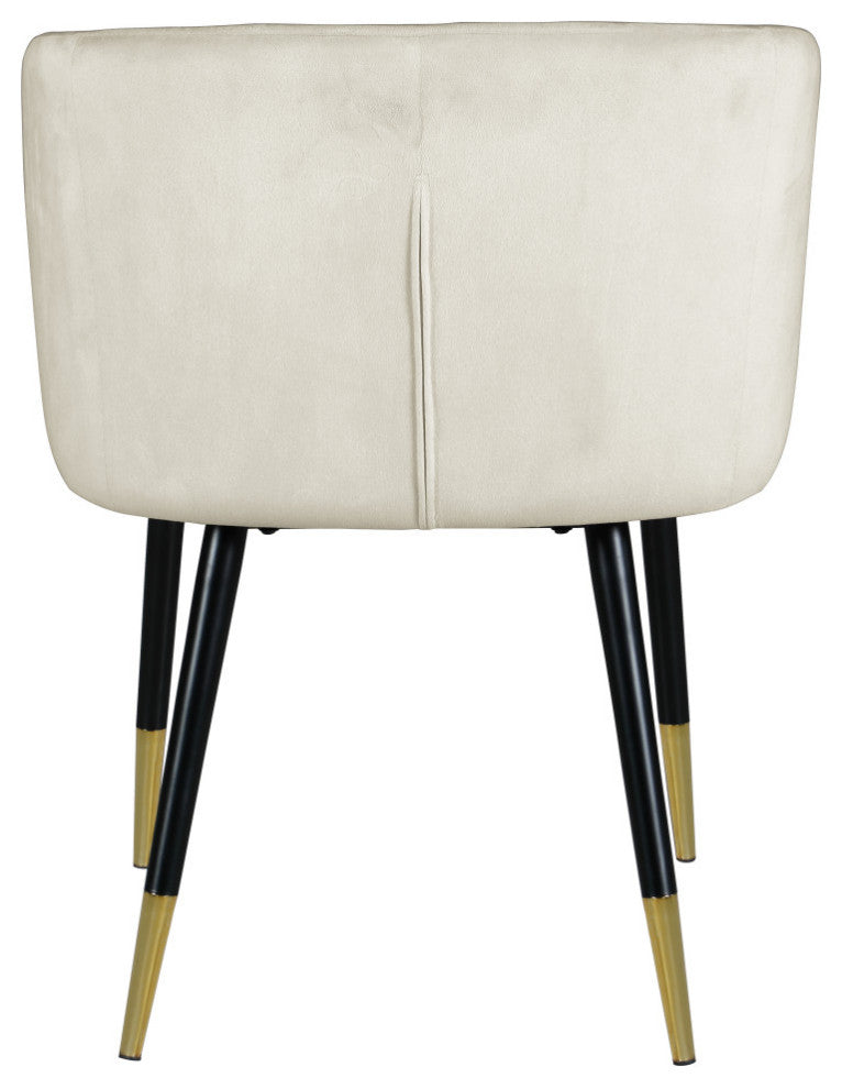 Louise Velvet Dining Chair, Cream