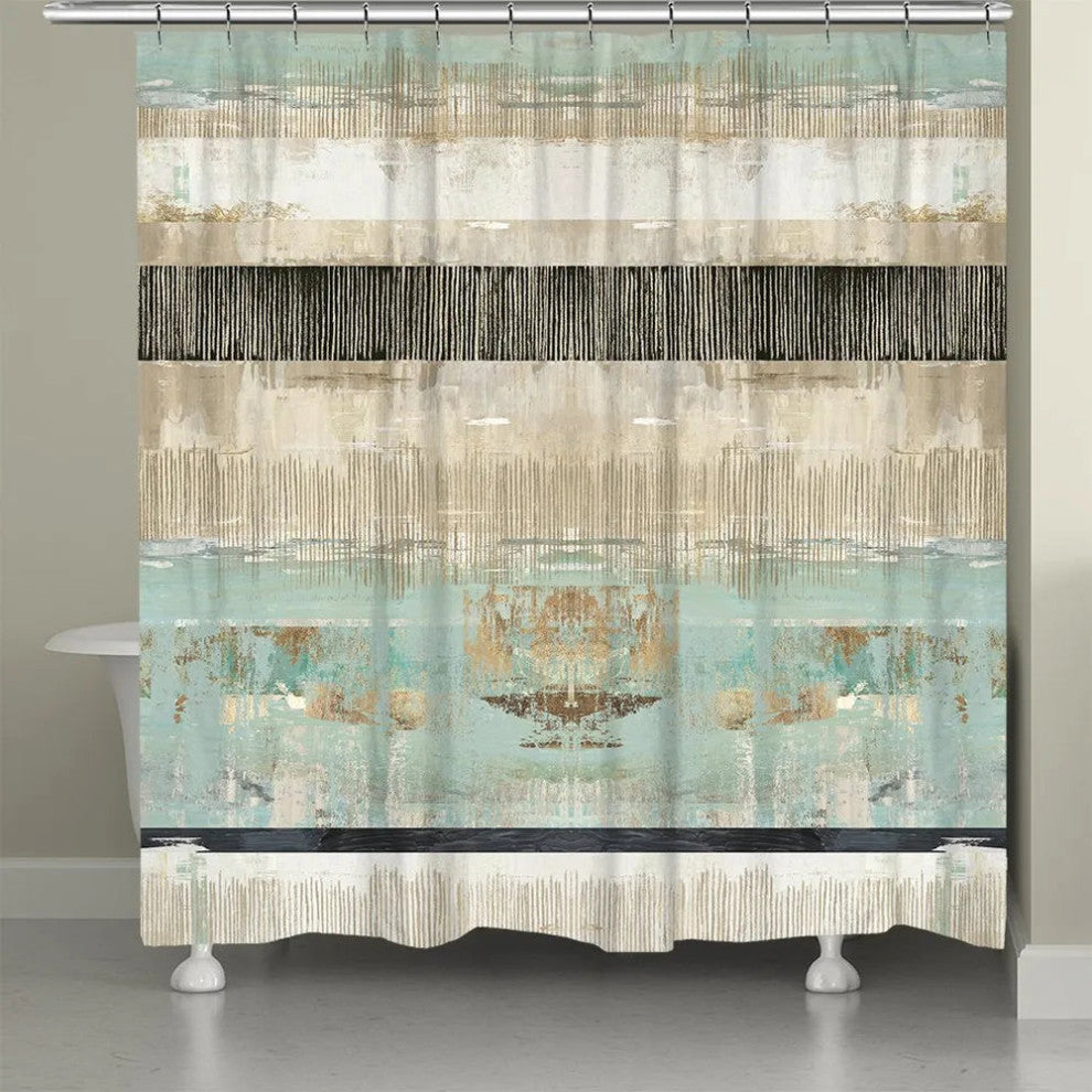 Laural Home Ancient Stripes Shower Curtain