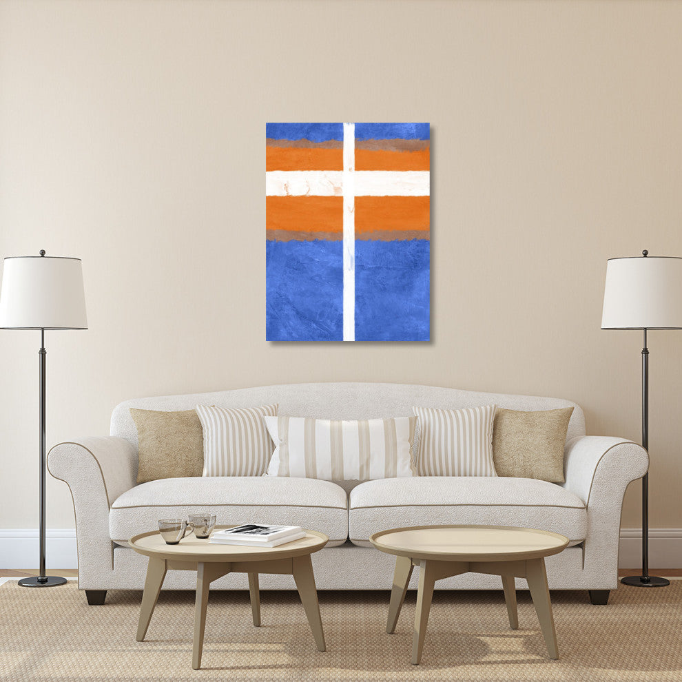 "Blue And Orange Abstract Theme 3" Fine Art Print