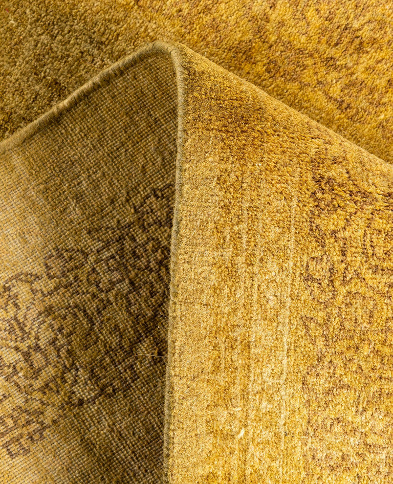 Overdyed One-of-a-Kind Hand-Knotted Area Rug Yellow, 3' 1" x 5' 5"