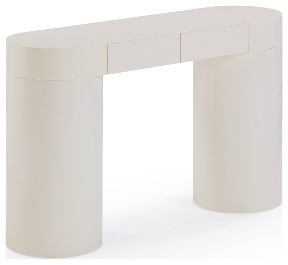 Mira High Gloss Console Table, Cream