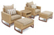 Milea 5 Piece Sunbrella Outdoor Patio Club Chair and Ottoman Set, Maxim Beige