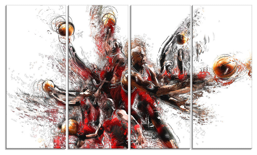 "Basketball Lay Up" Canvas Painting
