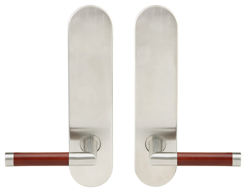 Cabernet Lever, Tubular Privacy, 2-3/8" Backset, Satin Stainless Steel