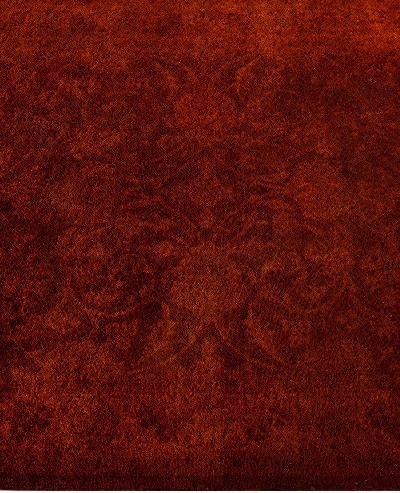 Overdyed One-of-a-Kind Hand-Knotted Area Rug Orange, 3' 2" x 5' 1"