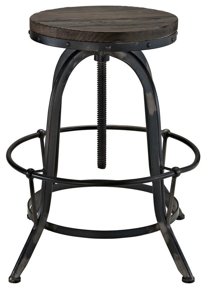 Industrial Modern Dining Bar Stools, Black Metal, Set of 2