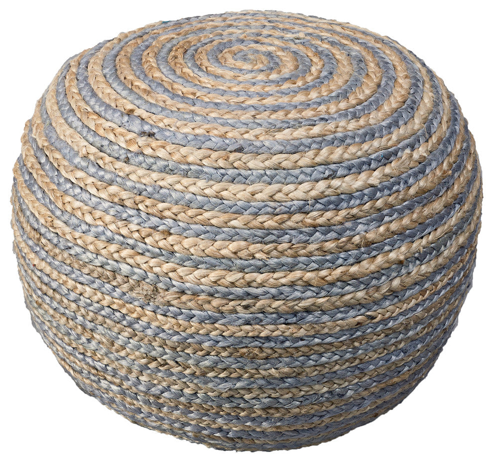 Natural Braided Pouf