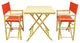 Square Table Set With 2 Director Canvas Chairs, Red