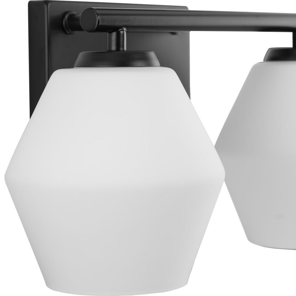 Copeland Collection Two-Light Matte Black Mid-Century Modern Vanity Light
