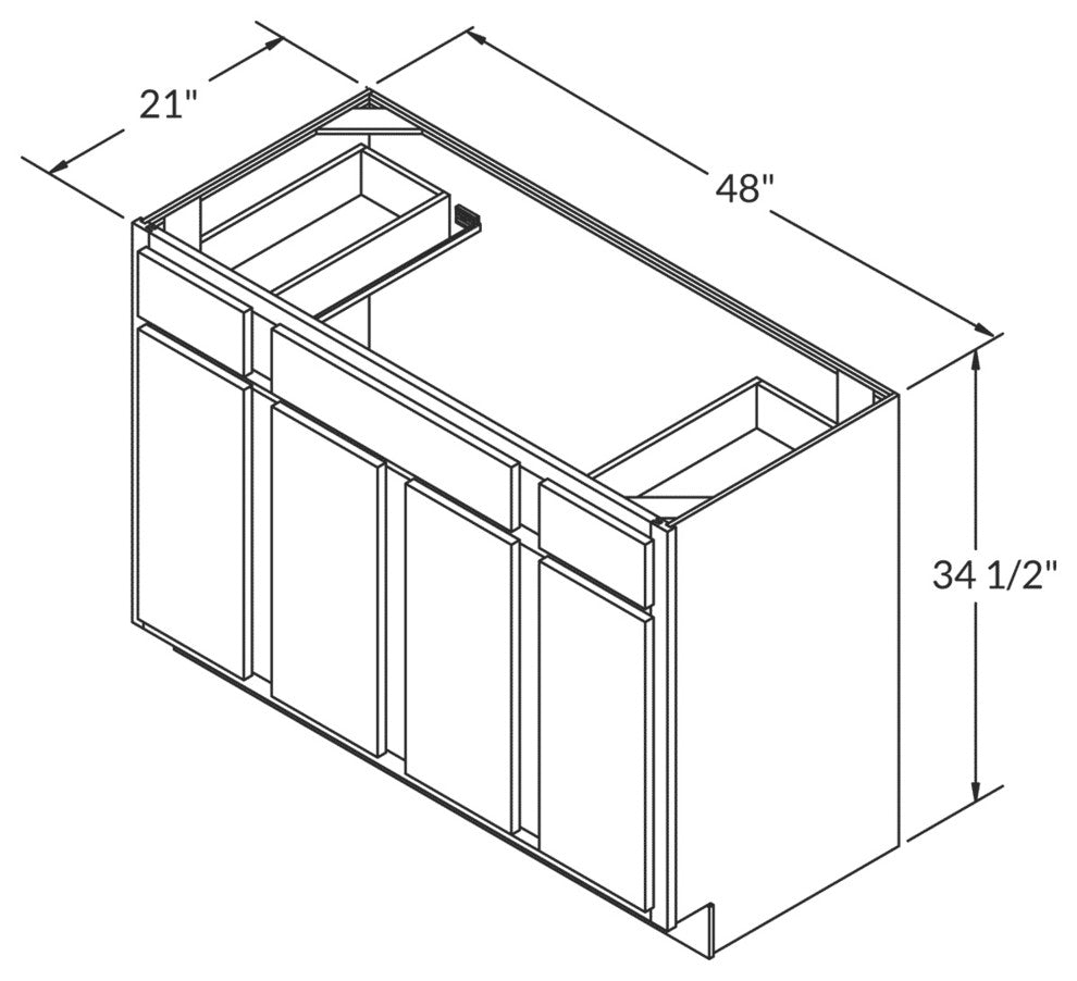 Newport 48" Bathroom Maple Vanity Sink Base Cabinets