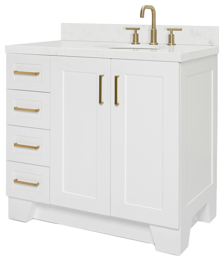 Ariel Taylor 36" Right Offset Single Oval Sink Bathroom Vanity