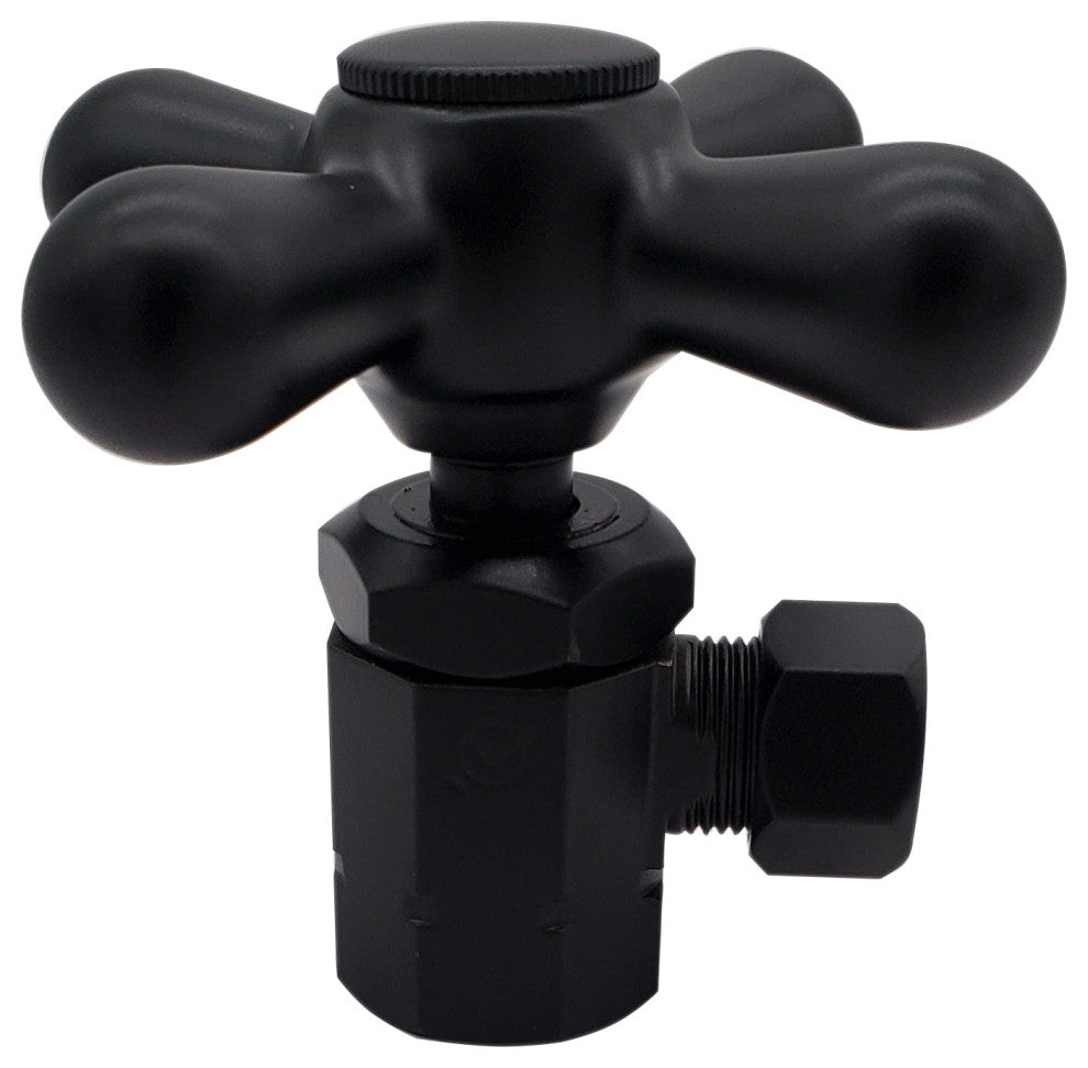 Supply Kit - 1/2" Ips X 3/8" Od X 15" Corrugated In Polished Brass, Powder Coated Flat Black