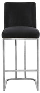 Heidi Upholstered Counter Stool, Black, Chrome, Velvet