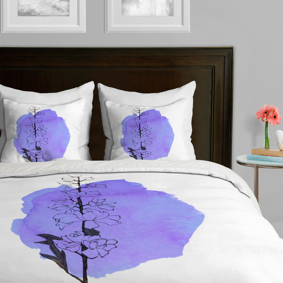 Deny Designs Morgan Kendall Delphinium Duvet Cover, Lightweight
