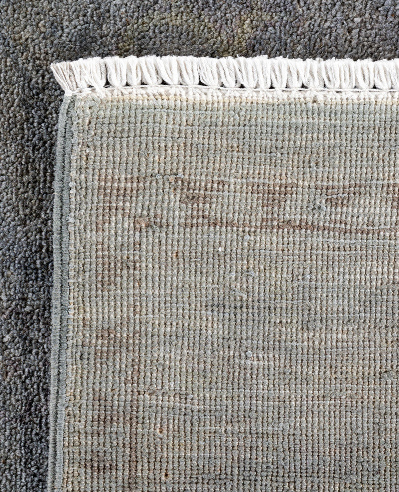 Overdyed One-of-a-Kind Hand-Knotted Area Rug Gray, 9' 4" x 12' 2"
