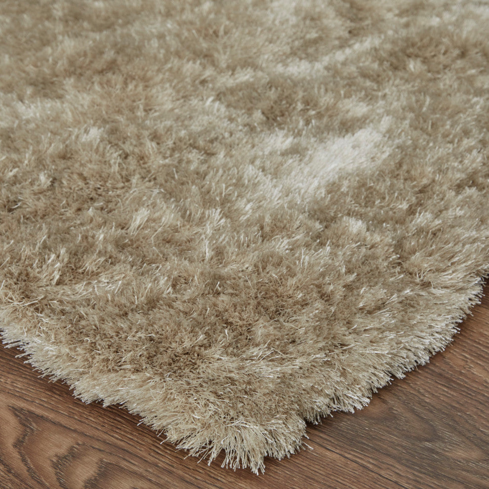 Weave & Wander Armada Plush Shag Rug, Cream, 2'6"x6'