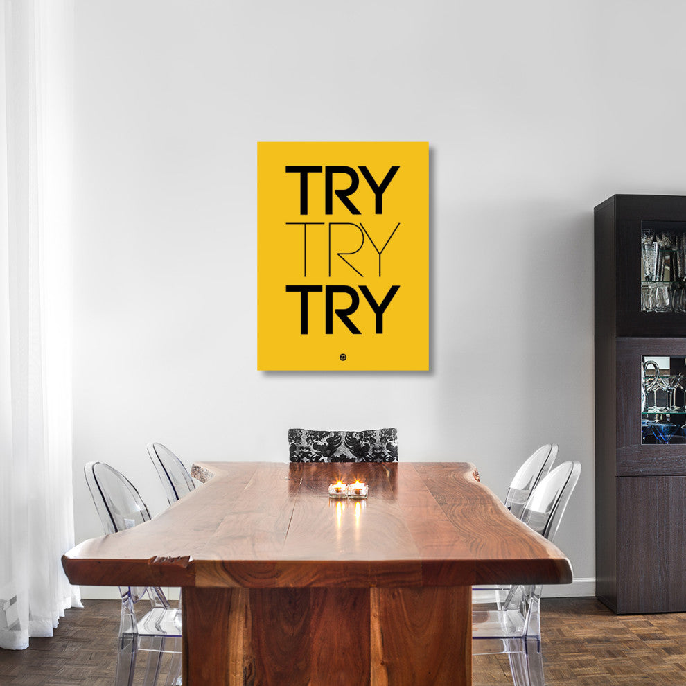 "Try Try Try Poster Yellow" Fine Art Print