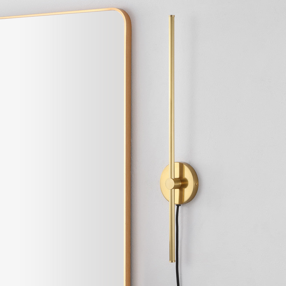 1-Light Modern Minimalist Iron Adjustable Bar Integrated LED Plug-In Sconce