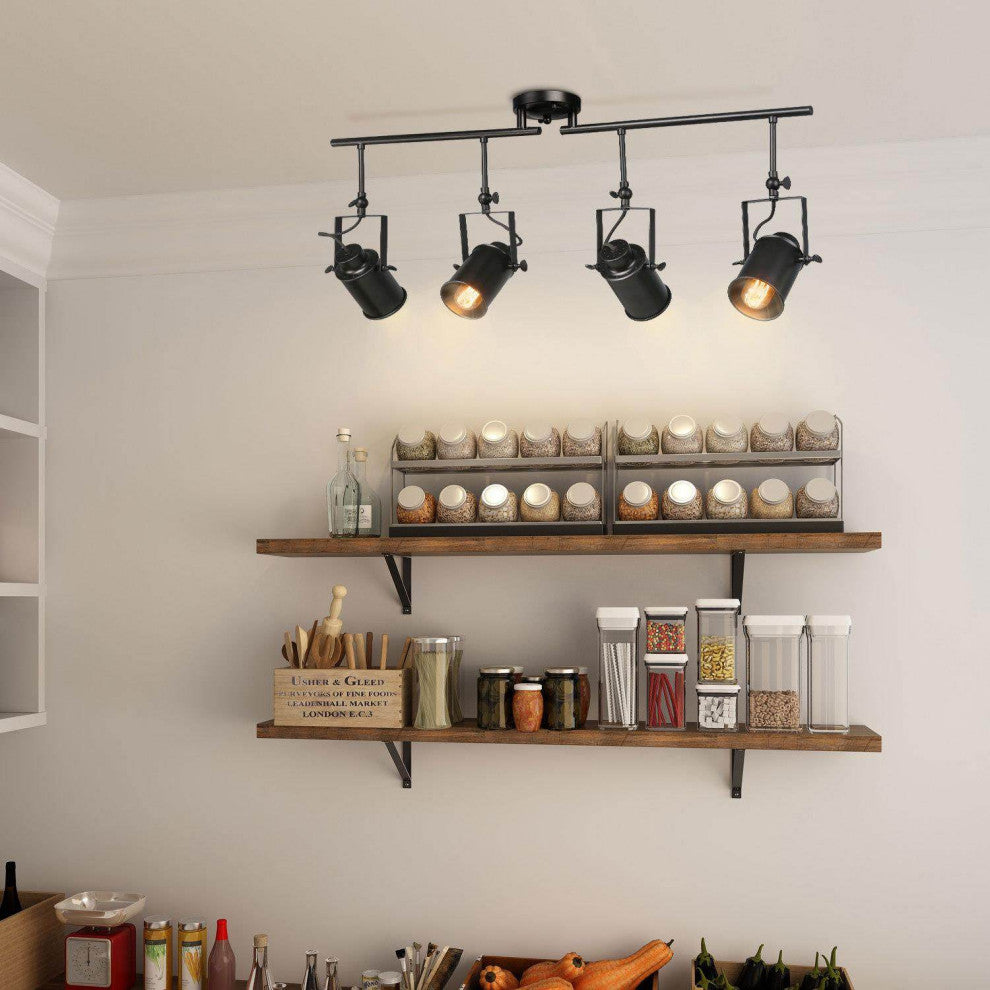 Black Split Rail 4 Spotlight Track Lighting