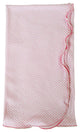 Seersucker Gingham Napkins With Lettuce Edge, Set of 4, Pink-White