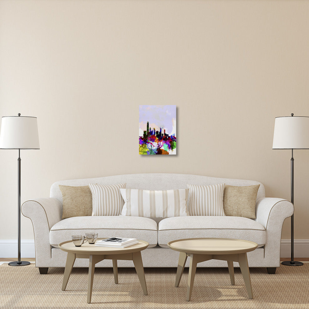 "Hong Kong Watercolor Skyline" Fine Art Print