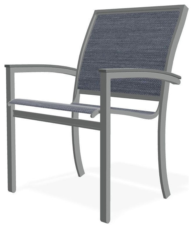 Bazza Sling Stackable Outdoor Dining Chair, Augustine Denim/Graphite
