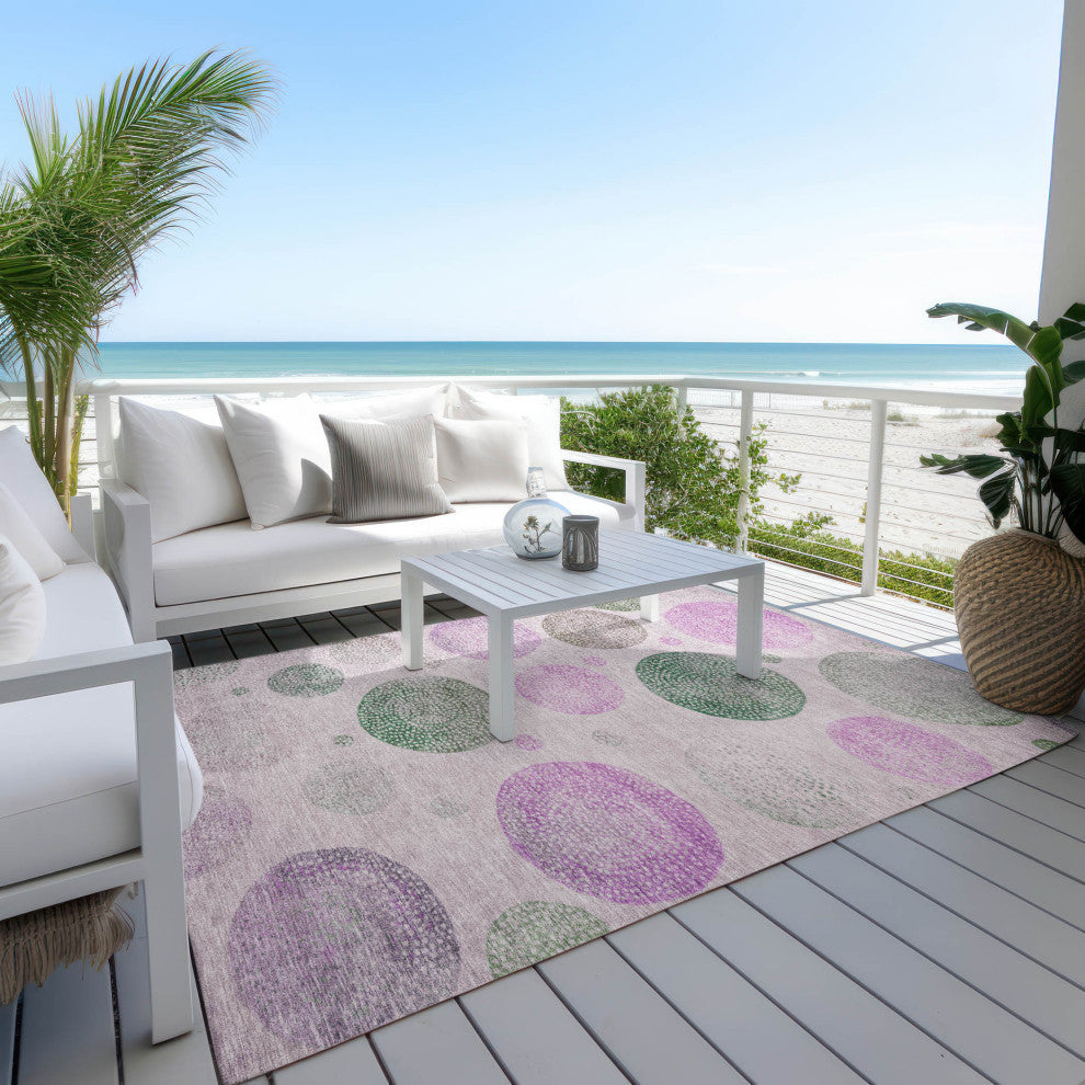 Machine Washable Indoor/Outdoor Chantille ACN1897 Blush 8' x 10' Rug