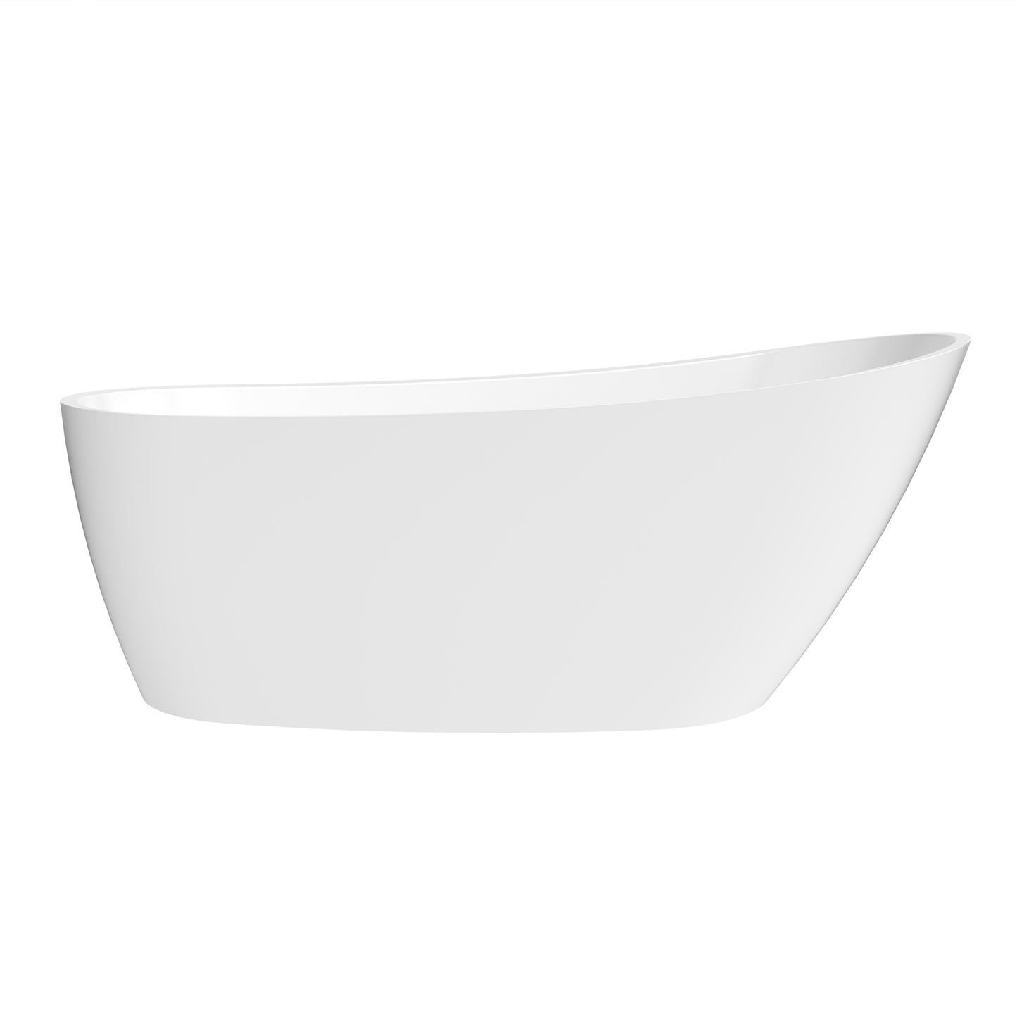 Lahore Freestanding Acrylic Soaking Bathtub, White, 59.1"l X 29.1"w
