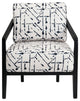 Charcoal and White Upholstered Accent Chair
