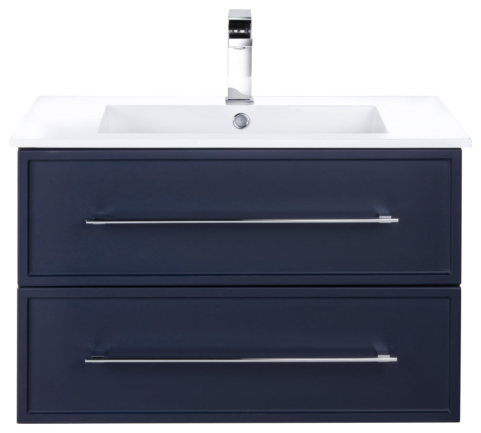 Milano Wall Hung Vanity, Blue, 30"