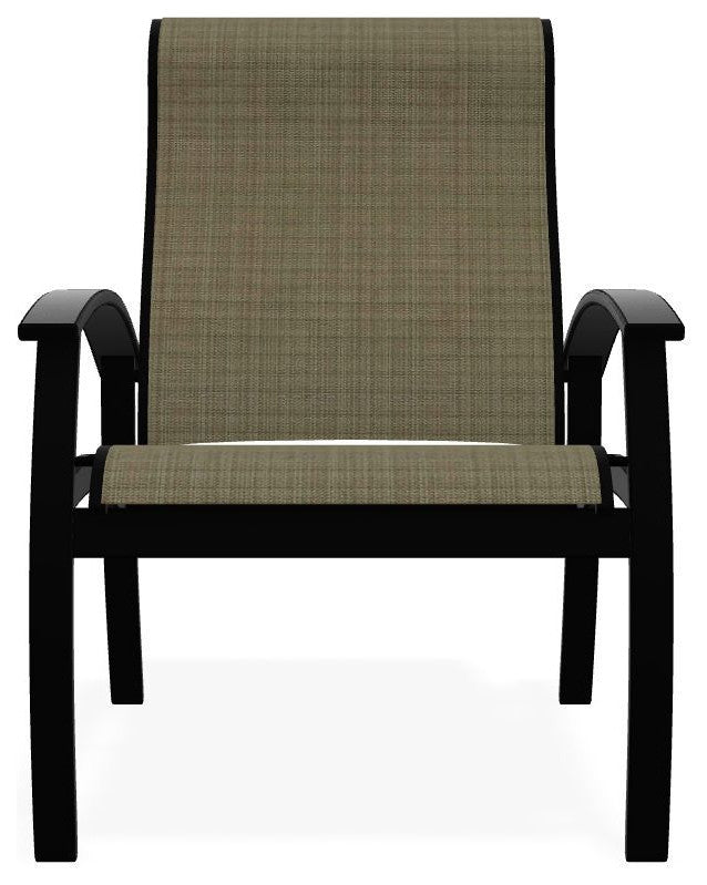 Belle Isle Sling Adjustable Outdoor Dining Chair, Elevation Stone/Black
