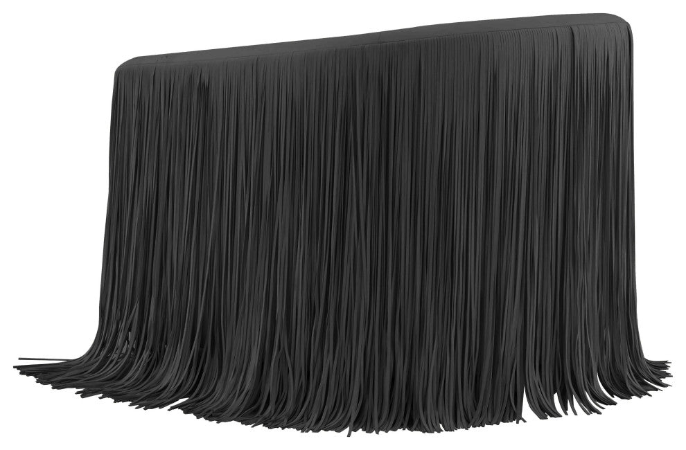 Shag Me Black Vegan Leather Swivel Chair