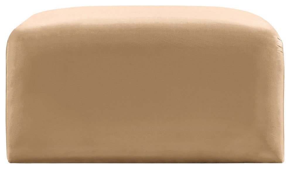 Arc Upholstered Modular Component, Camel, 1-Piece: Ottoman, Velvet