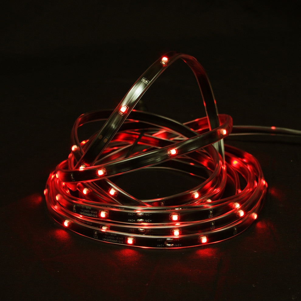 18' LED Indoor/Outdoor Christmas Linear Tape Lighting, Red / Black