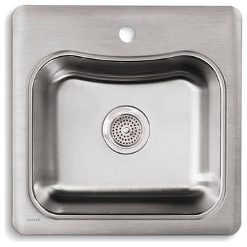 Kohler K-3363-1 Single Basin Stainless Steel Bar Sink - Stainless Steel