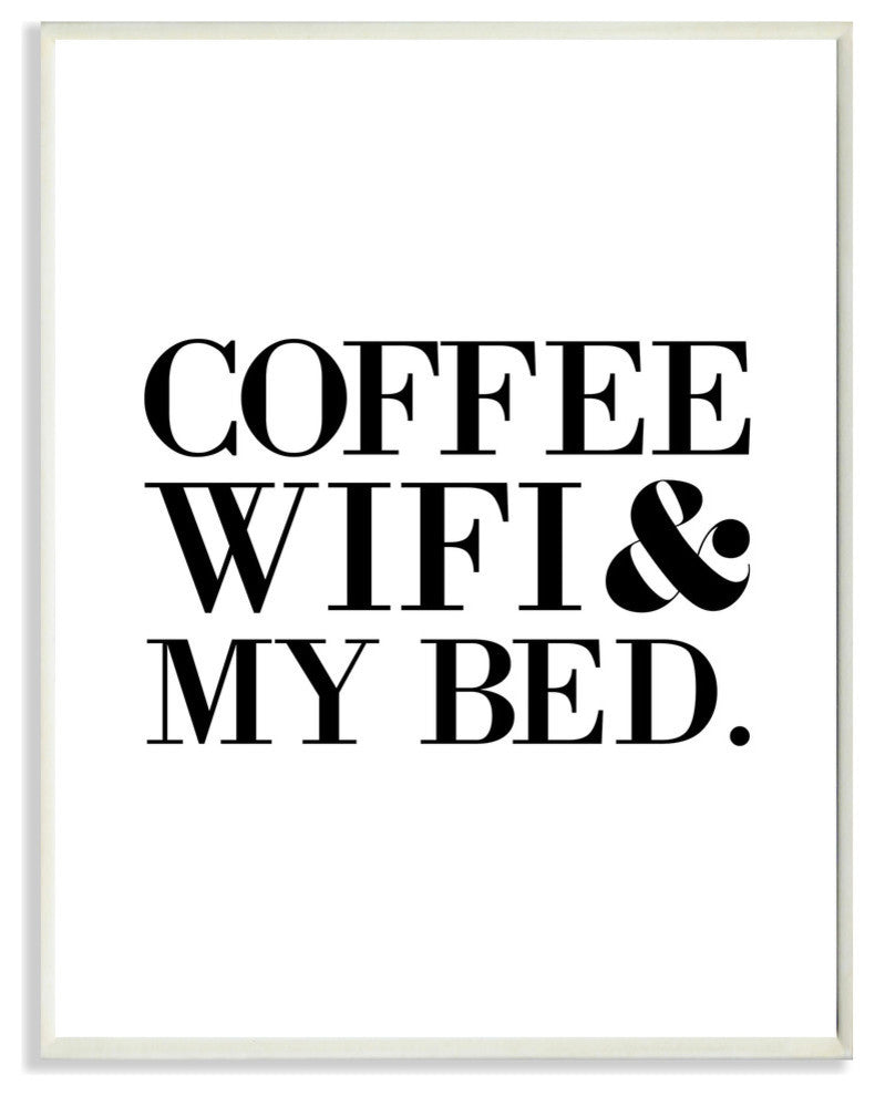 lulusimonSTUDIO Coffee, WIFI & My Bed Boutique Chic Wall Plaque