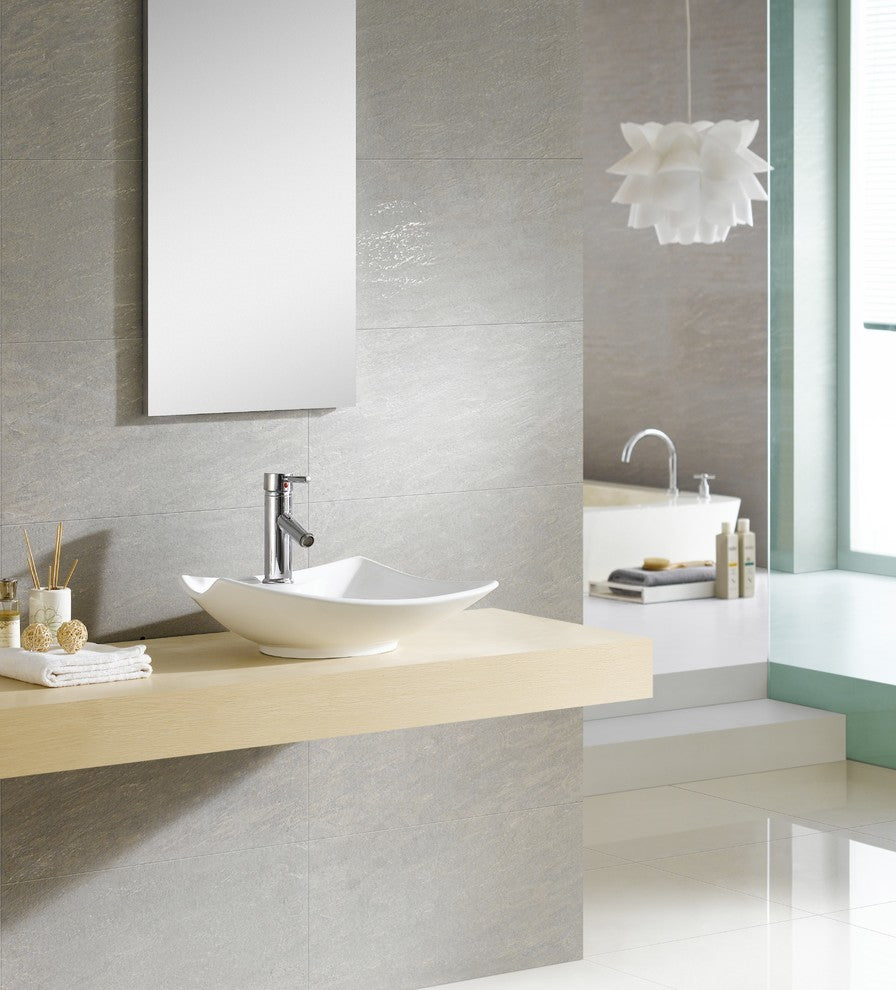 Fine Fixtures White Vitreous China Modern Vessel Sink