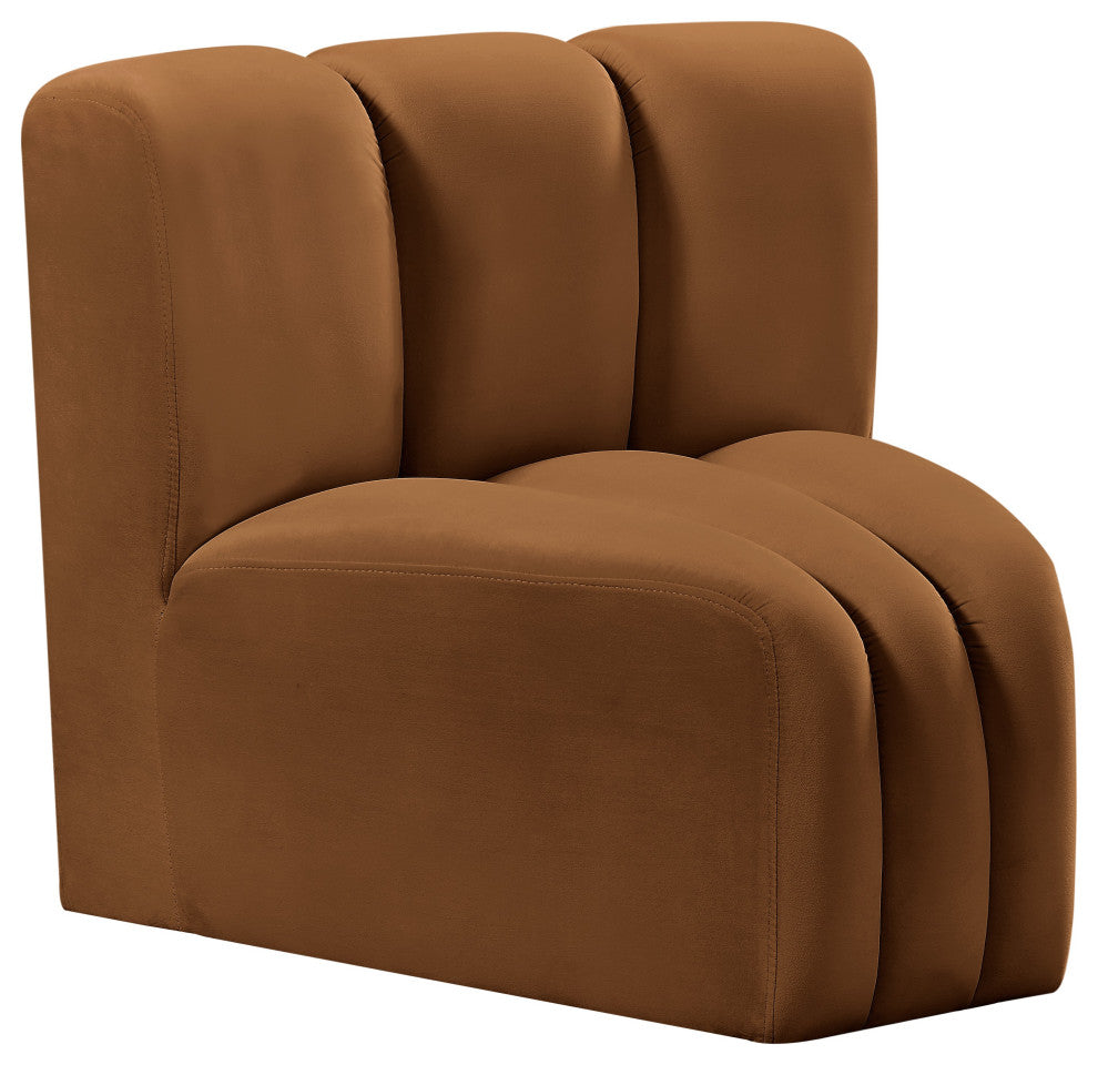 Arc Upholstered Modular Component, Saddle, 1-Piece: Curved Corner, Velvet