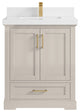 Boston 30" Single Sink Bath Vanity in Fine Grain 2" White Quartz