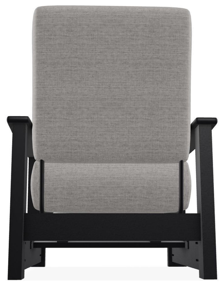 Leeward Deep Seat Outdoor Armchair with Hidden Motion, Graystone/Black