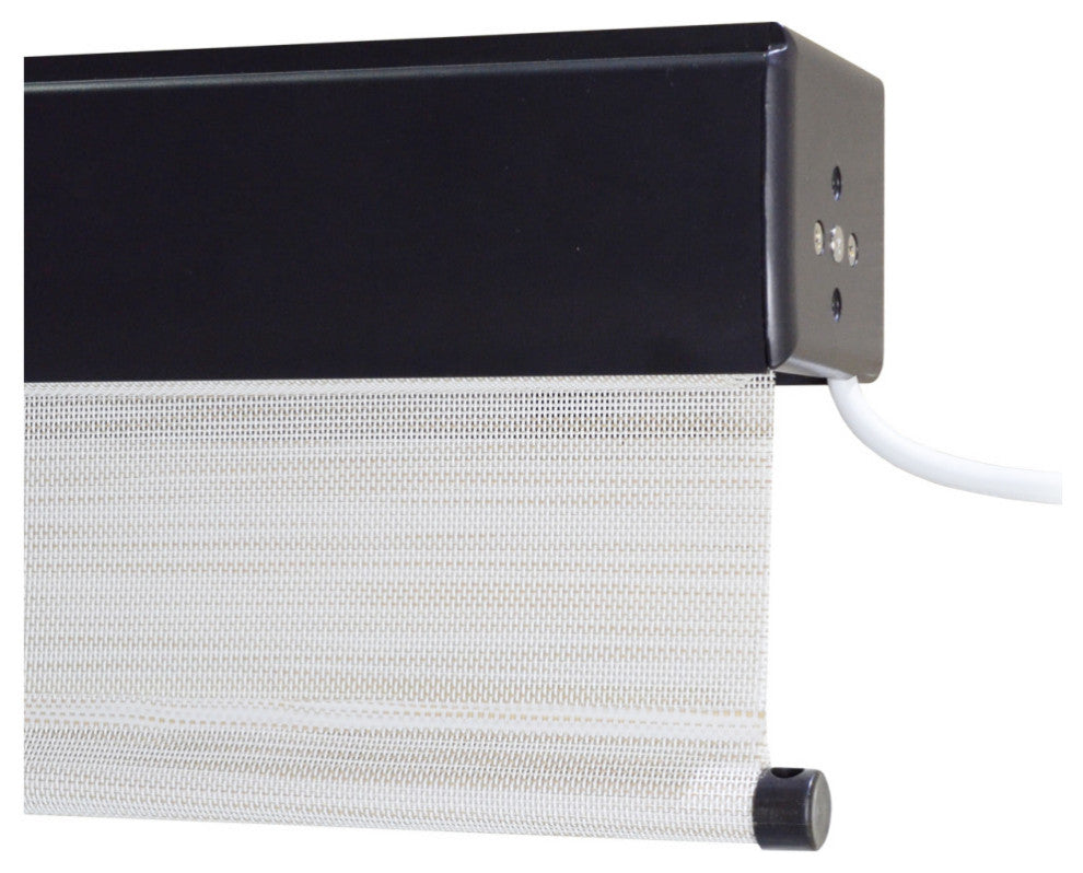 Outdoor Valanced Remote Control Operated Sunshade, Pearl Fabric, Pearl, 120x96